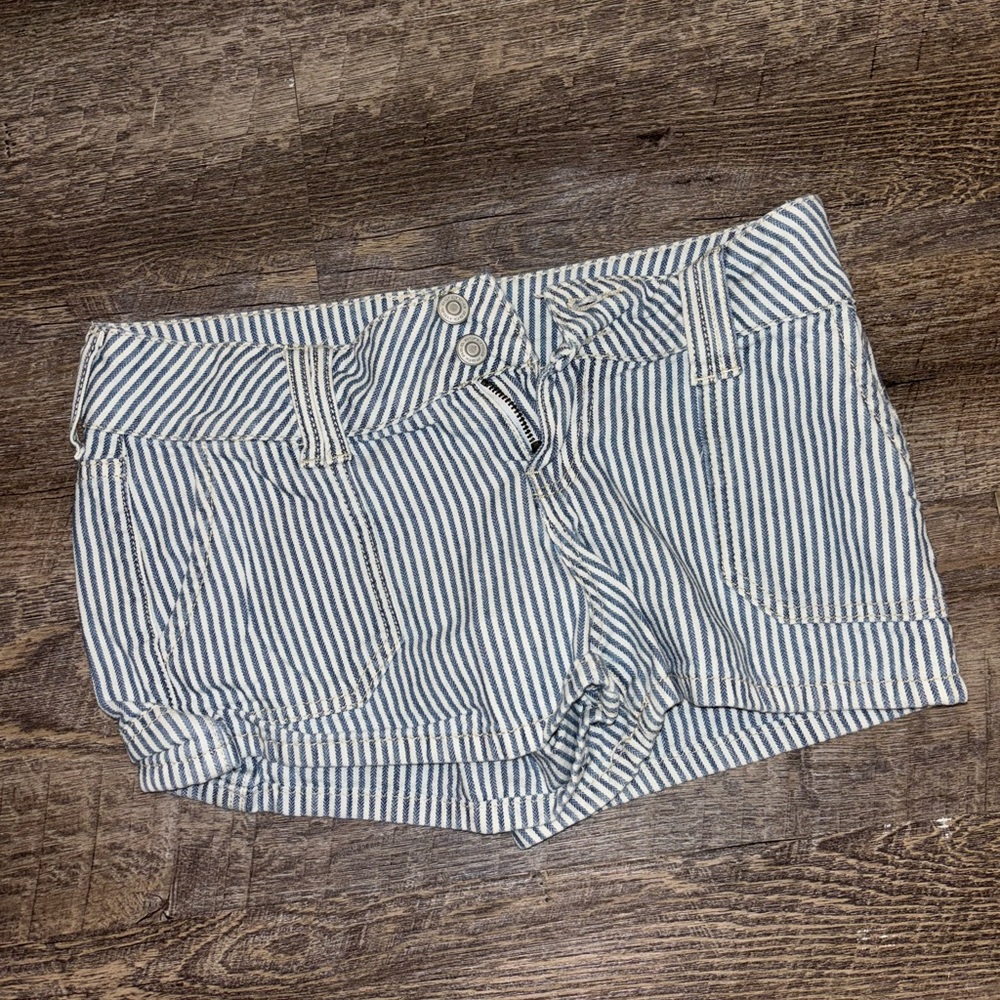 Tilly's Striped Denim Jean Shorts